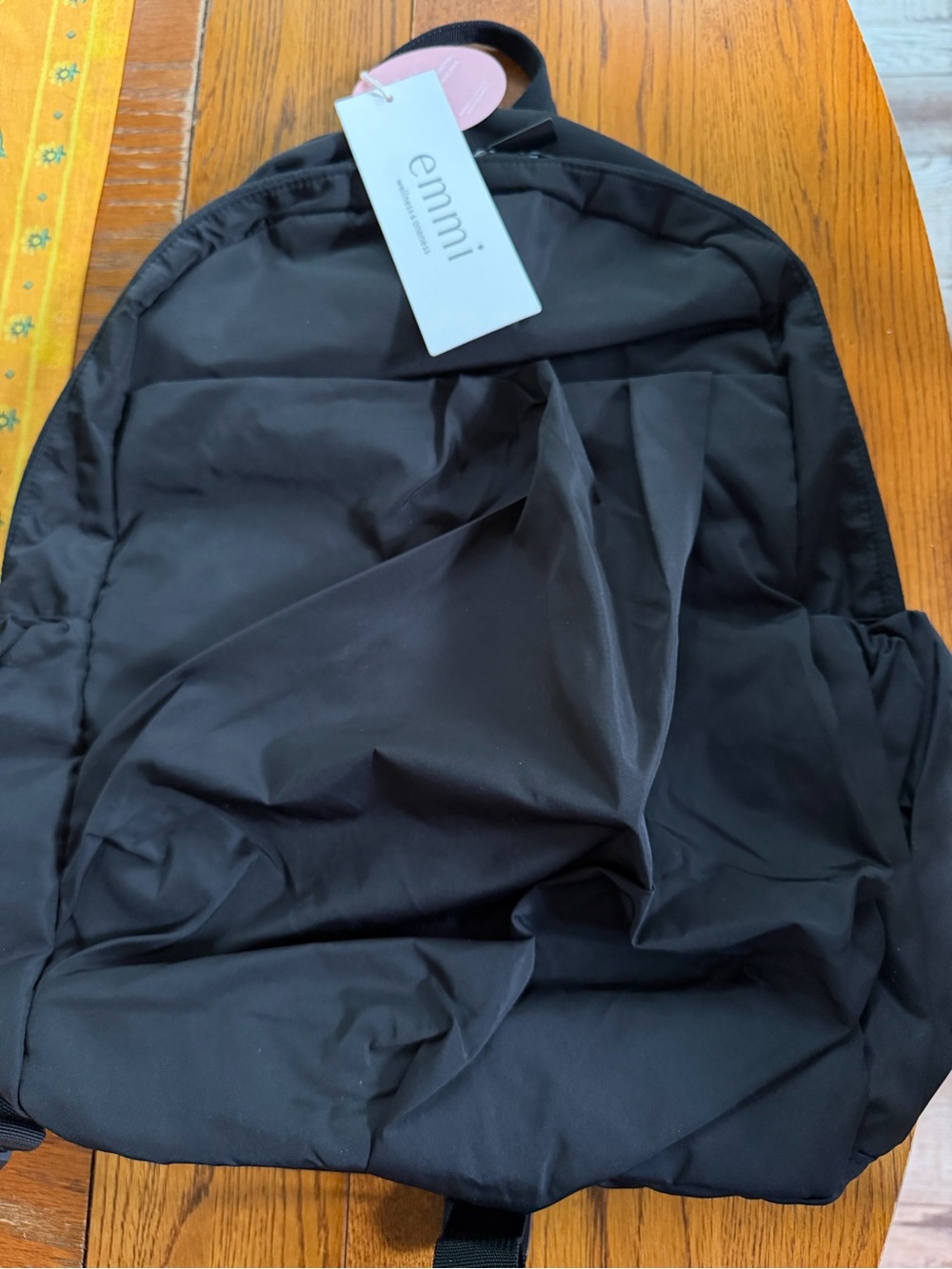 Emmi Black Eco Water Repellent Gathered Body Backpack NWT